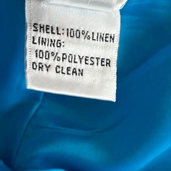 Talbots Women's Pants 100% Linen Bright Blue Lined Size 16 - Picture 6 of 12